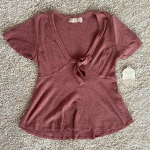 Blush colored high waisted top